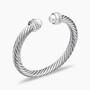 David Yurman, Cable Classics Bracelet with Pavé Diamond Domes